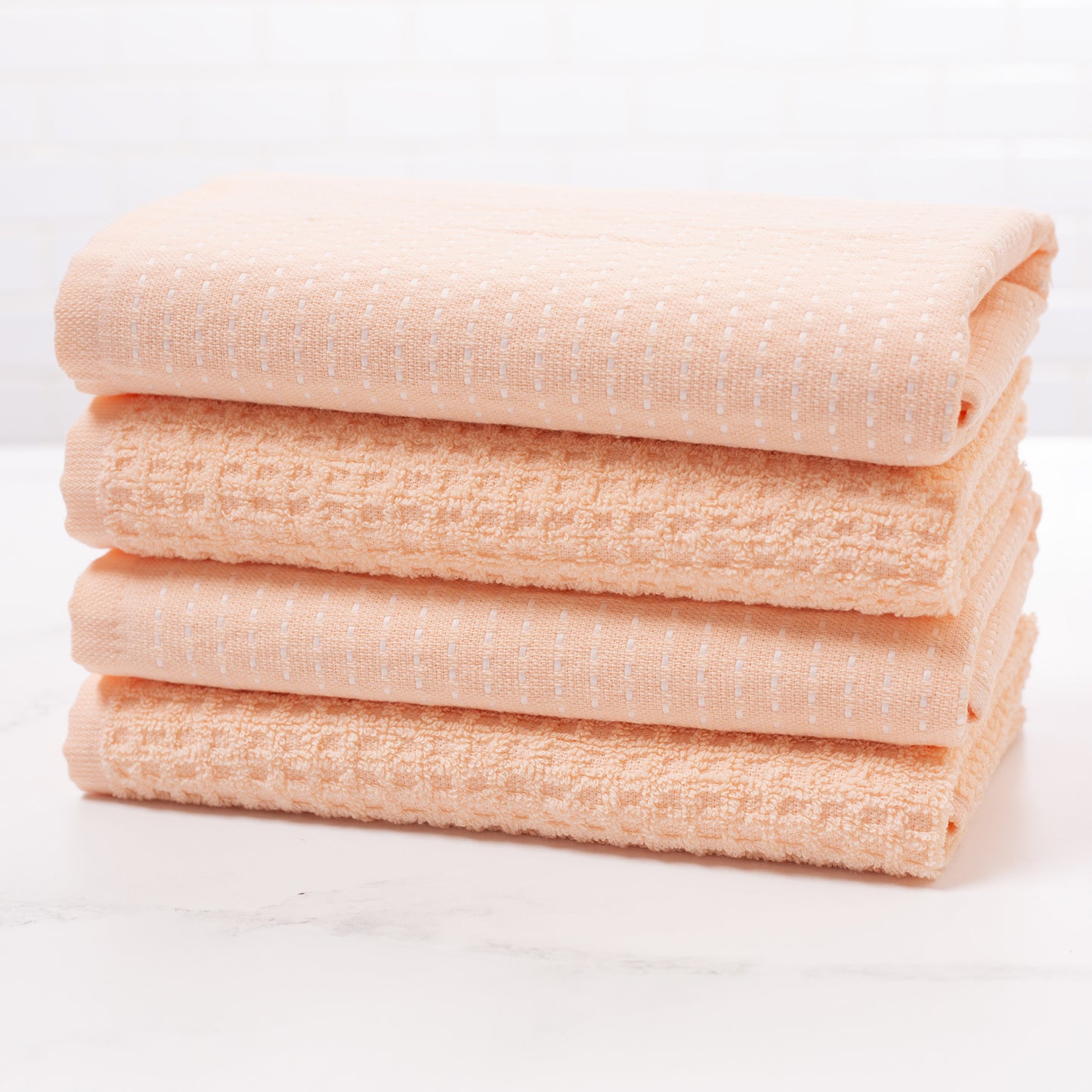 Mixed Basic Kitchen Towel Set - Peach