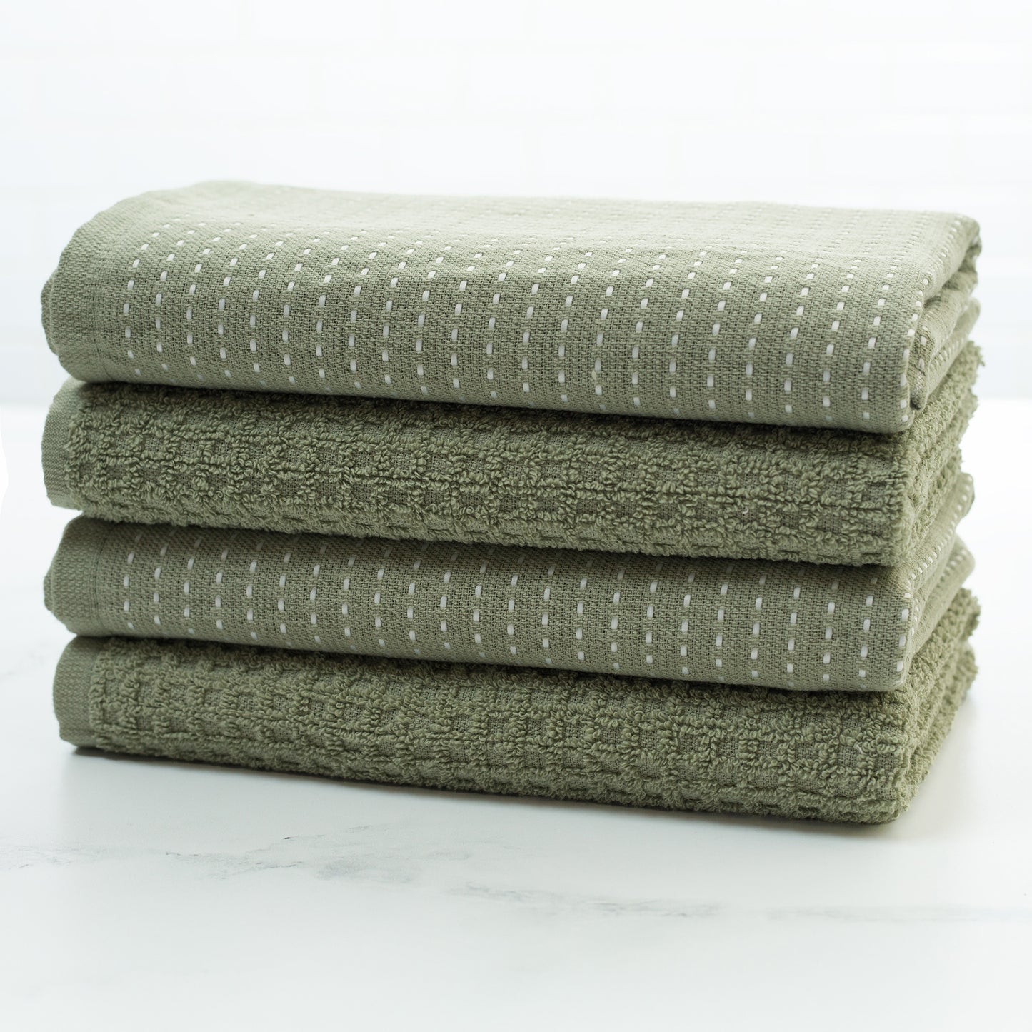 Mixed Basic Kitchen Towel Set - Kale
