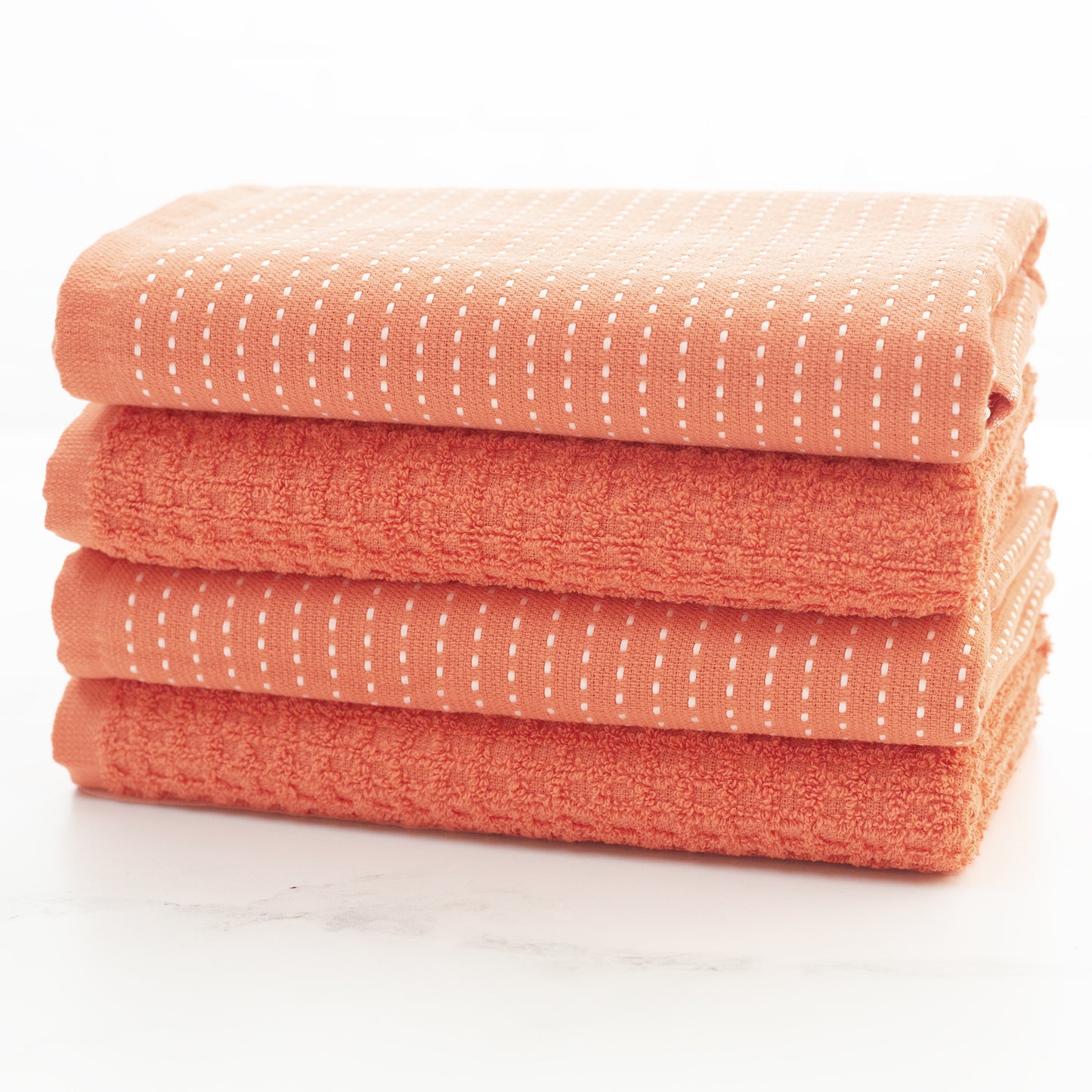 Mixed Basic Kitchen Towel Set - Salmon