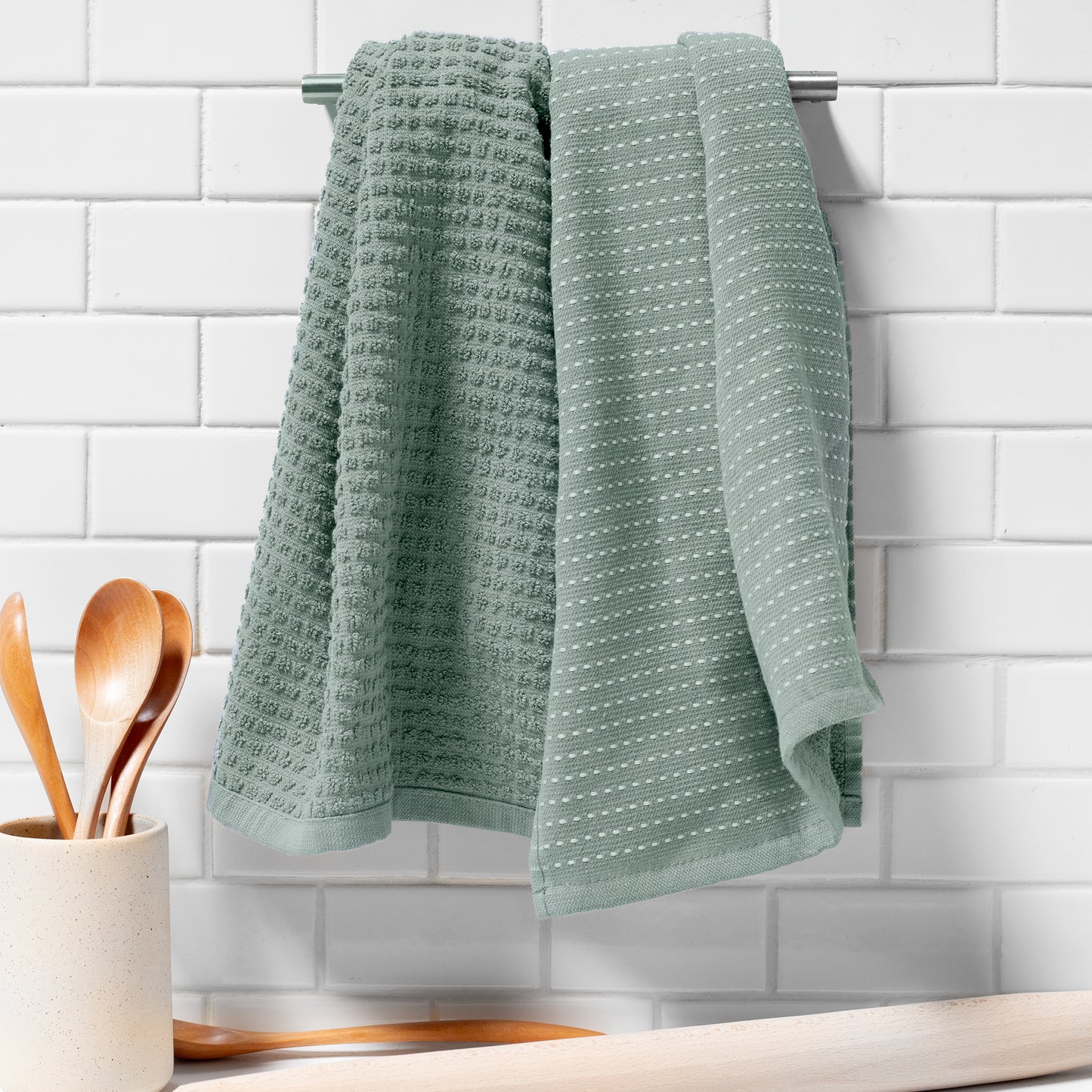 Mixed Basic Kitchen Towel Set - Blue Maize