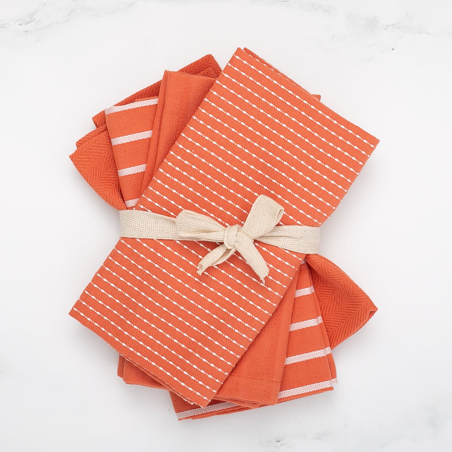 To Each Their Own napkin set - Papaya & White