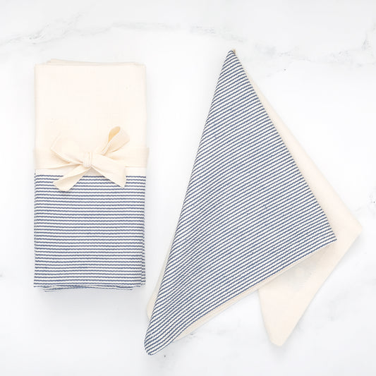 The Stripe Collection Napkins Natural Cotton & Elderberry