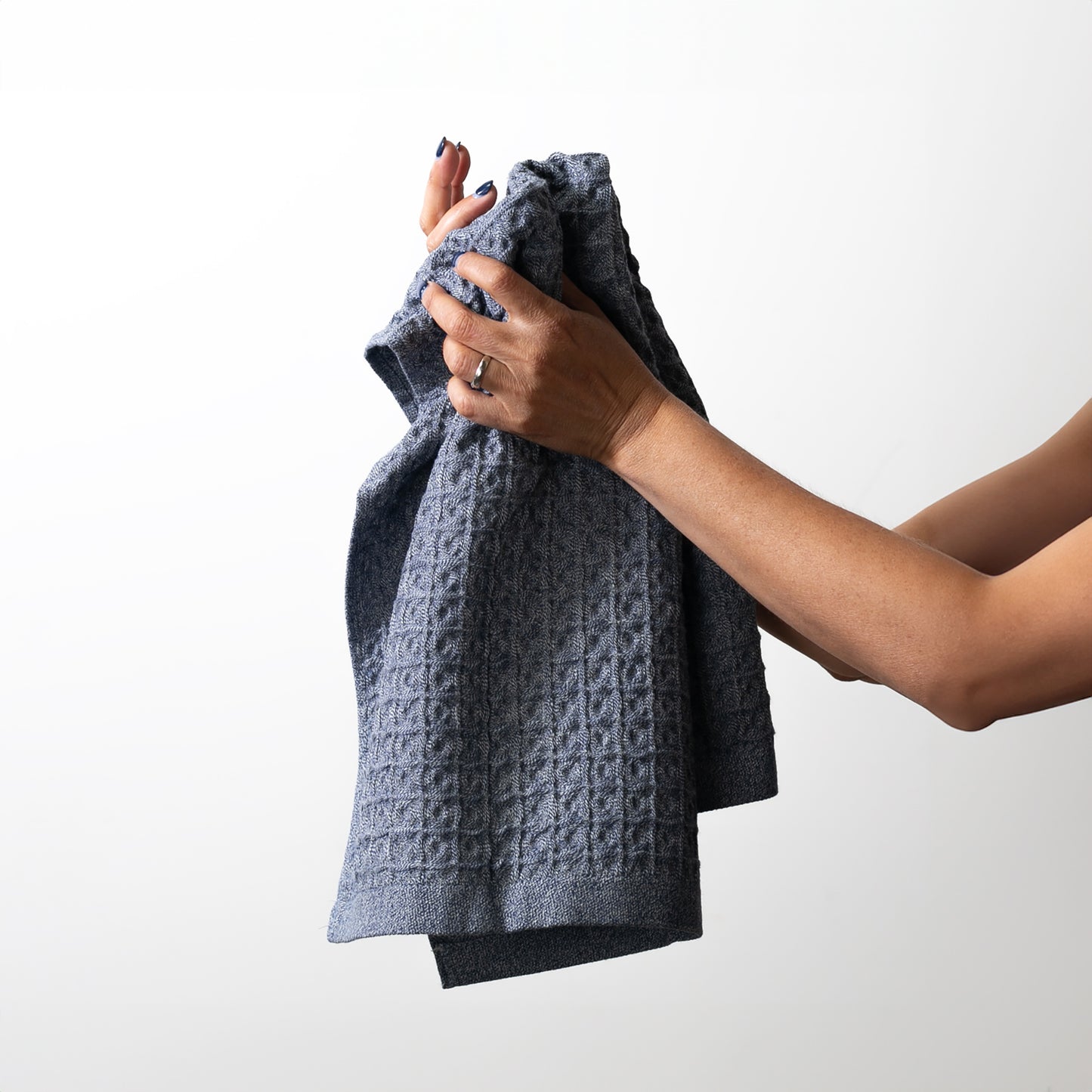 Waffle Hand Towel 3 pc set Slate