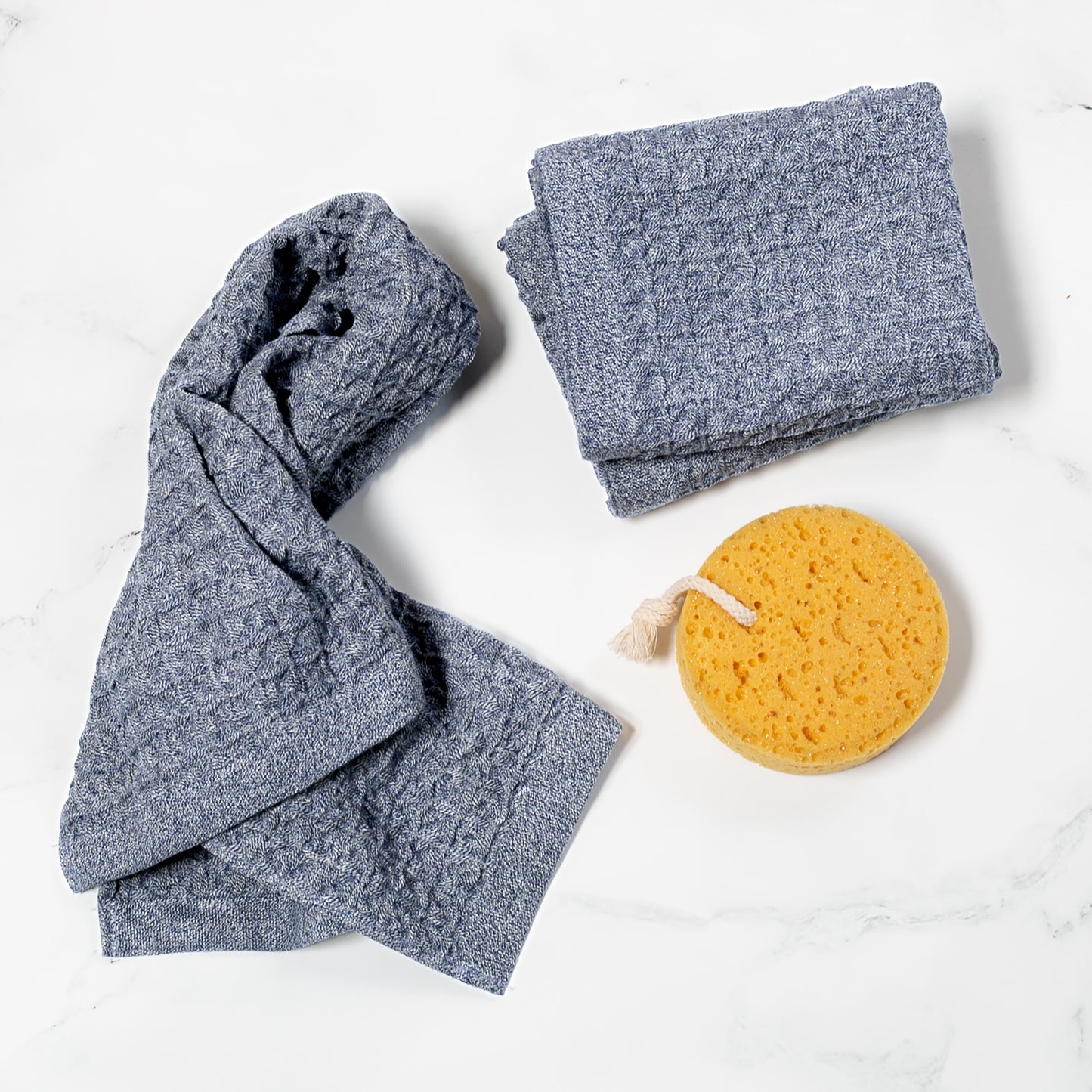 Waffle Hand Towel 3 pc set Slate