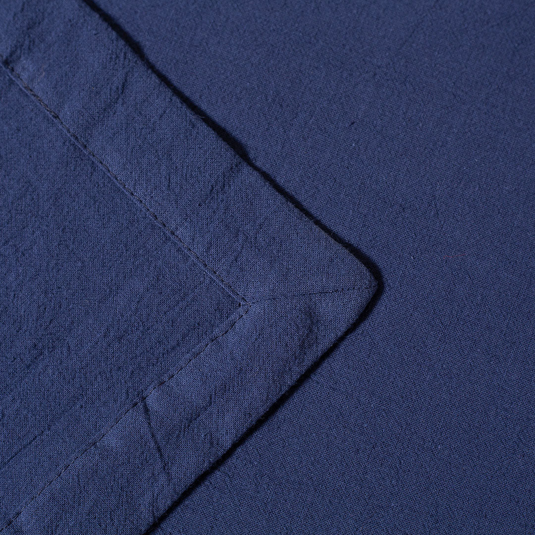 Washed Linen-Cotton Runner- Navy