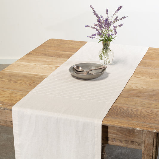 Washed Linen-Cotton Runner- Natural Linen