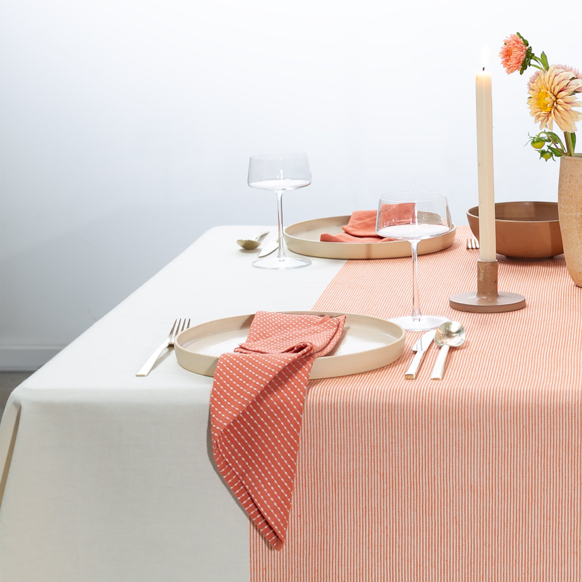 Linen Tablecloth Table Strip Napkins Runners Pink 