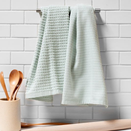 Mixed Basic Kitchen Towel Set - Duck Egg