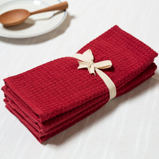 Basic Kitchen Towel Set - Christmas Red