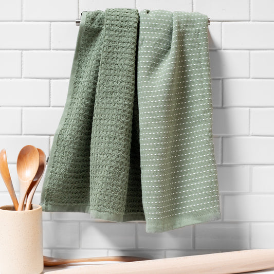 Mixed Basic Kitchen Towel Set - Kale