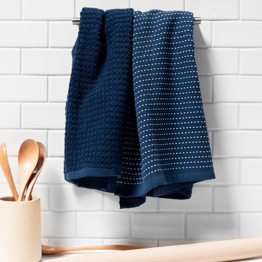 Mixed Basic Kitchen Towel Set - Blueberry