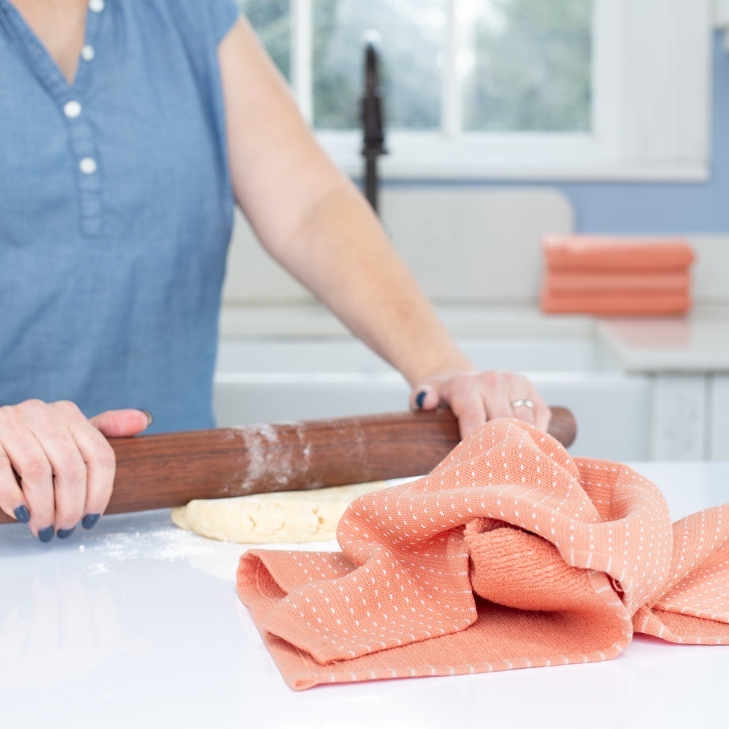 Mixed Basic Kitchen Towel Set - Salmon