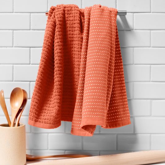 Mixed Basic Kitchen Towel Set - Papaya