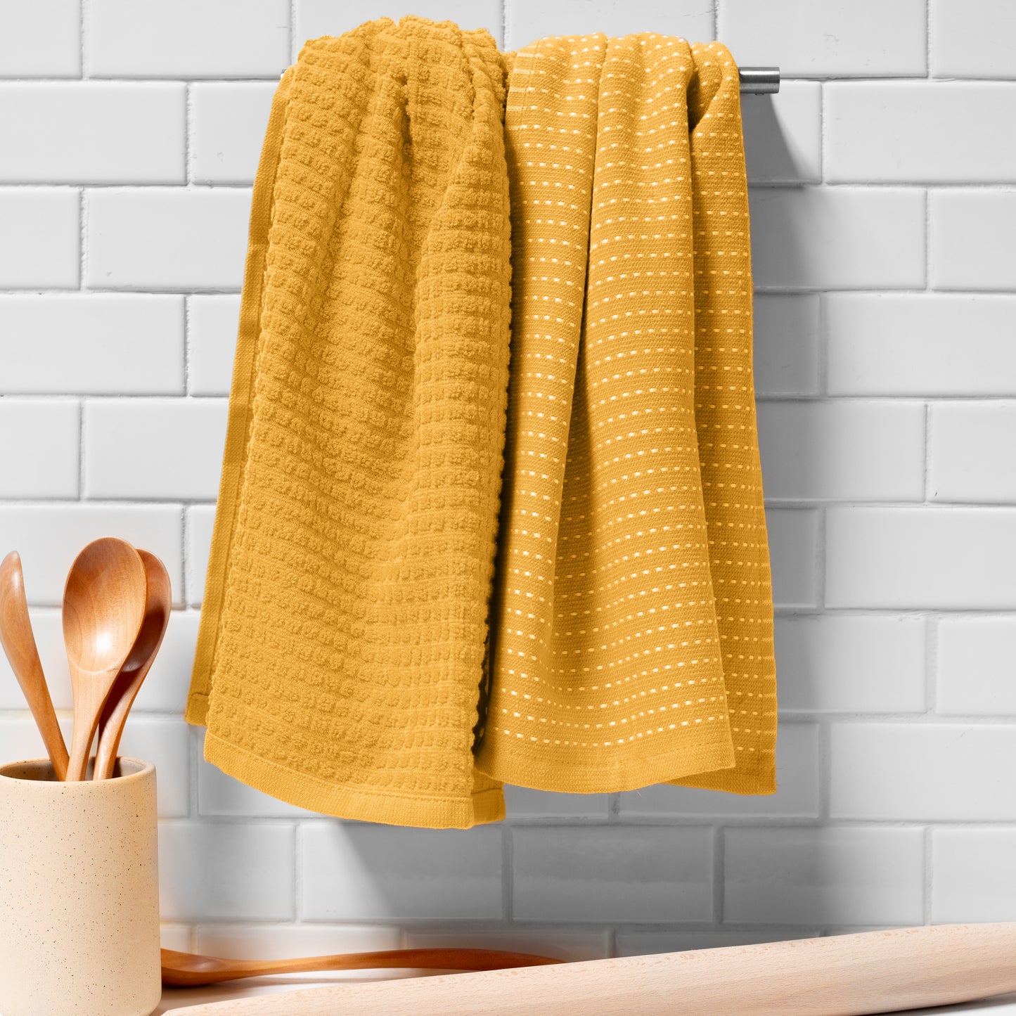 Mixed Basic Kitchen Towel Set - Turmeric