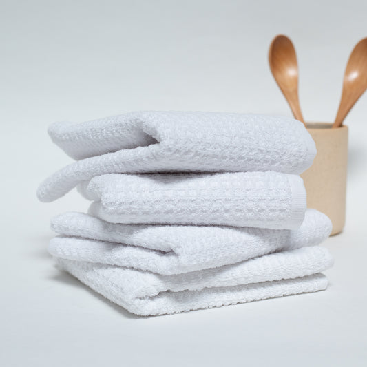 White Basic Check Kitchen Towel