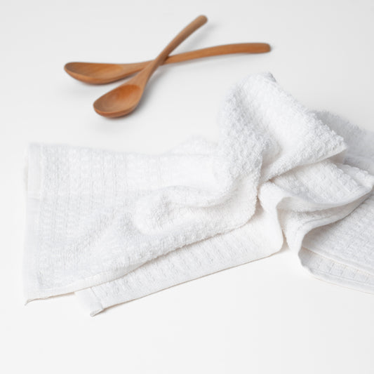 White Basic Check Kitchen Towel