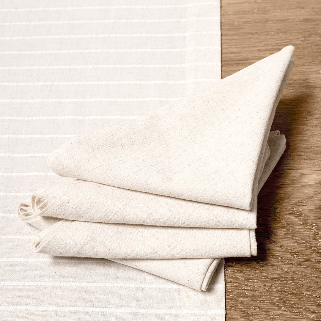 Washed Linen-Cotton set of  4 Napkins- Natural Linen