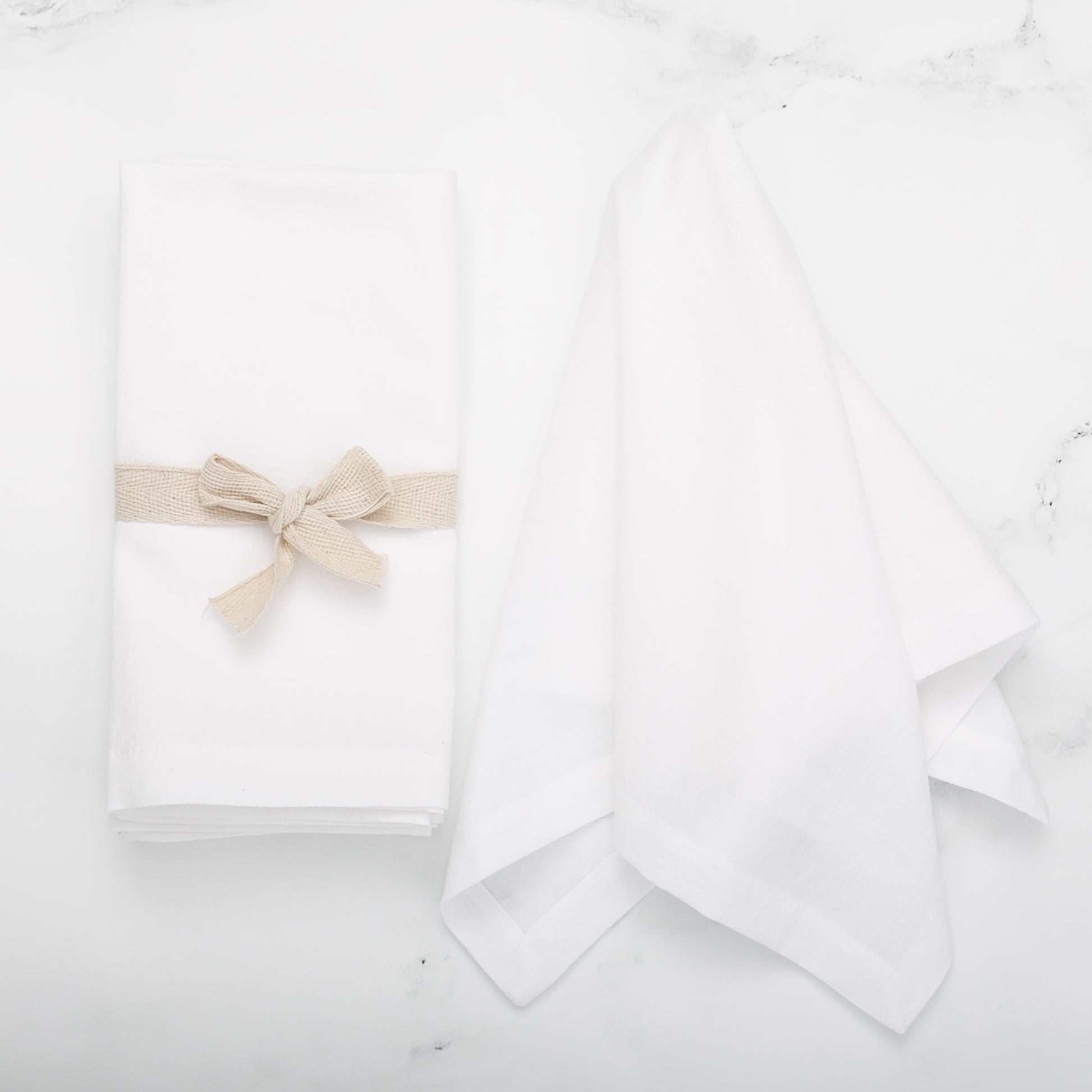 Set of 4 White Cloth Napkins