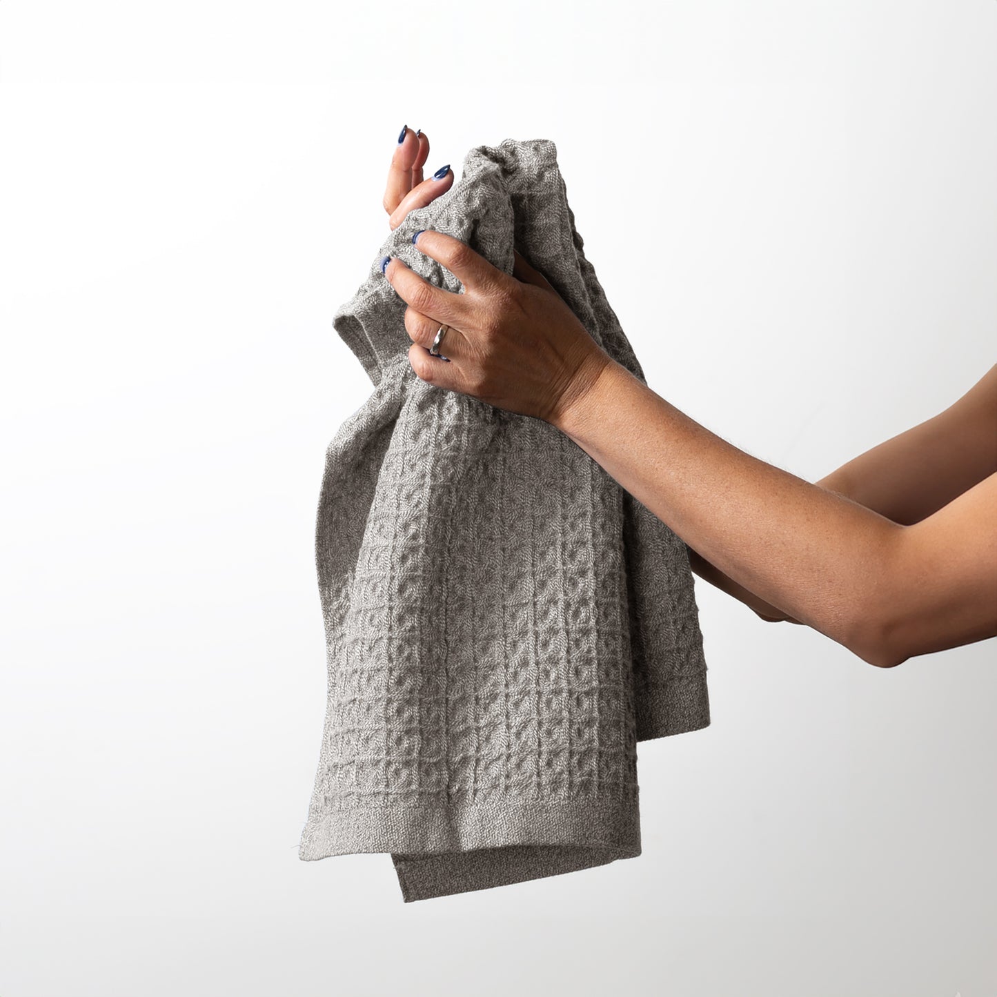 Waffle Hand Towel 3 pc set Pewter