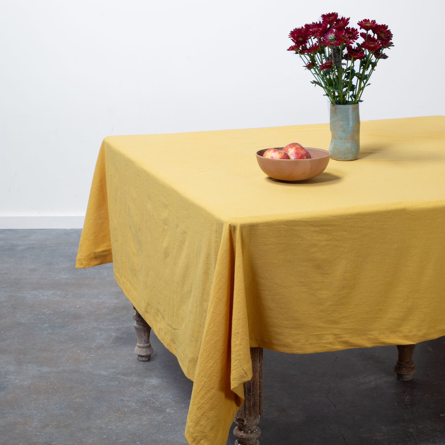 Seasonal Washed Linen-Cotton Tablecloth- Mustard